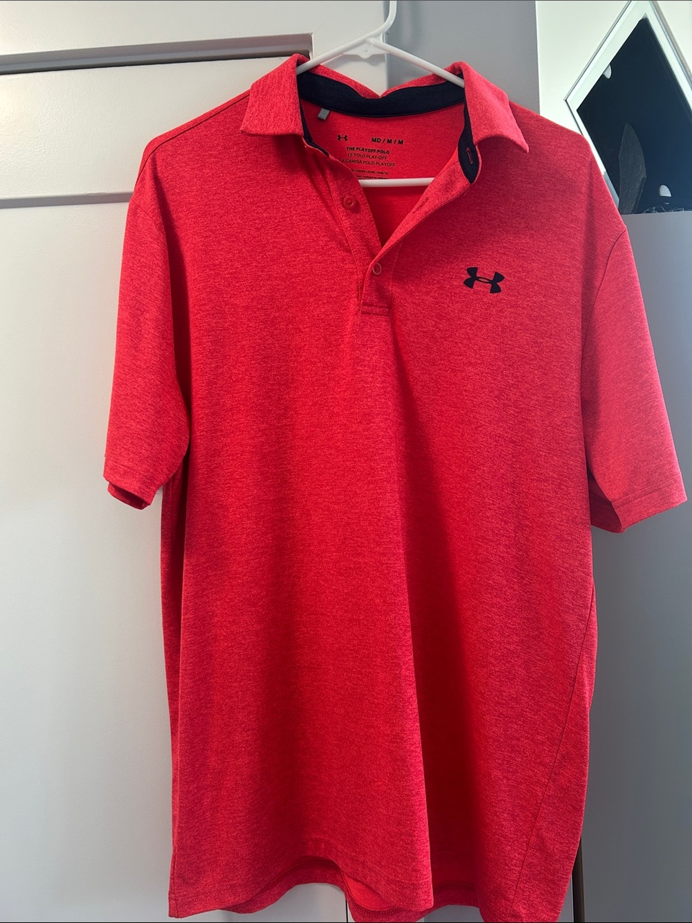 Under Armour Men's Heather light red-orange polo shirt